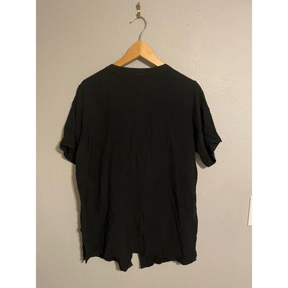 Vintage Select Womens Tunic 1X Black Rayon Geometric Embroidered Button Up Boho - Picture 3 of 6